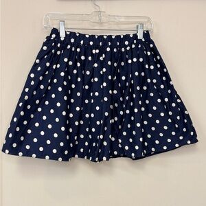 The Children's Place: Girls Navy & White Polka Dot Lined Skirt, Size L (10/12)